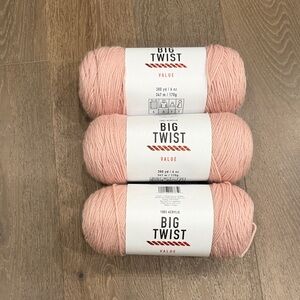 Lot of 3 Big Twist yarns. Shade: Light Rose. NWT.